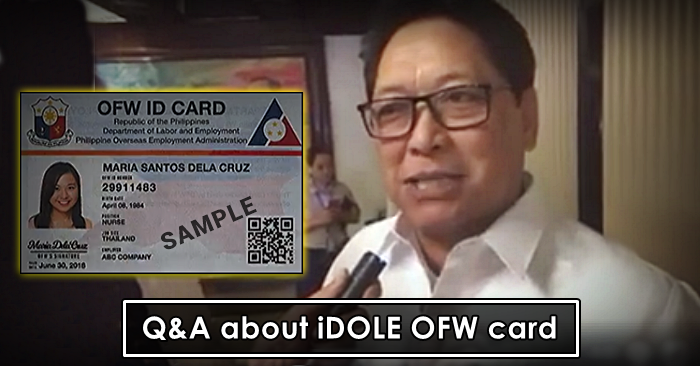 ofw idole card questions answers