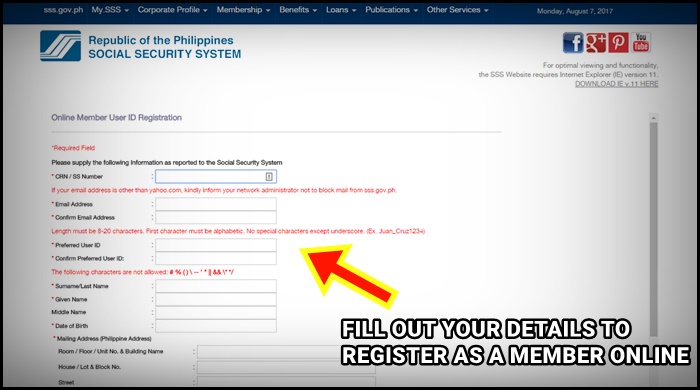 registration sss online