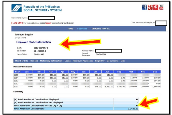 sss contributions filipino online