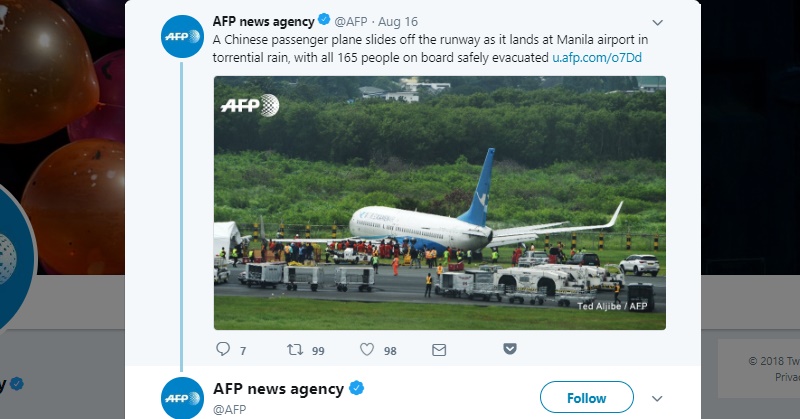 airplane skids off runway manila airport