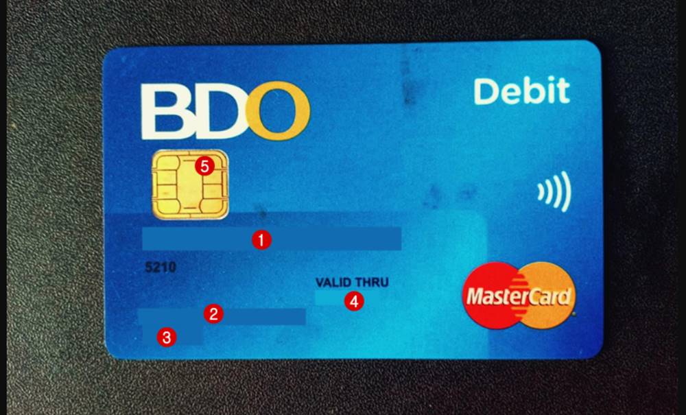 bdo atm card how to find account number