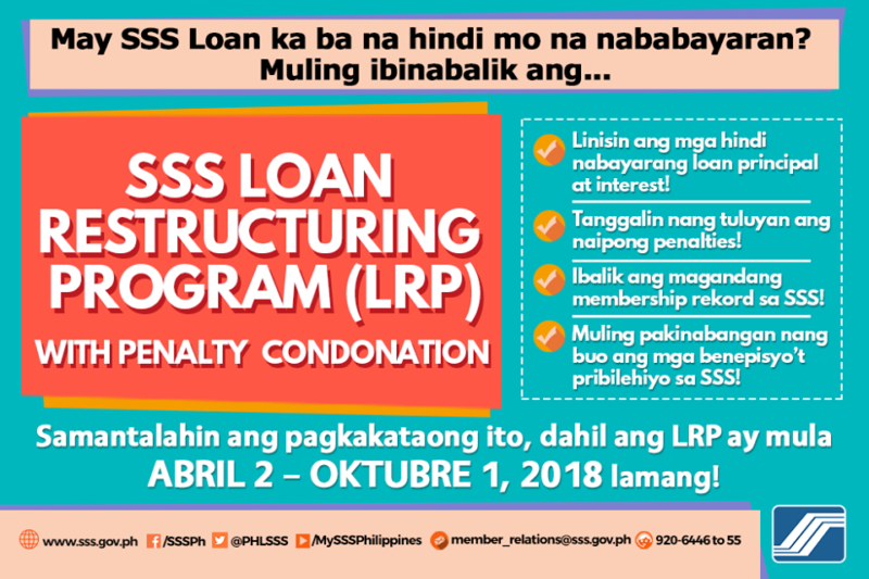 SSS Delinquent Loan Borrowers Have until Oct 1 to Avail Loan Amnesty 