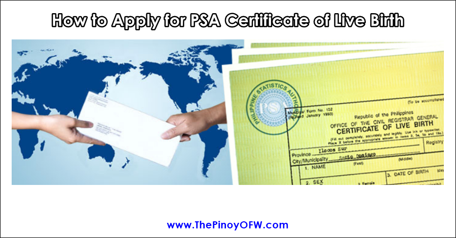 how to apply PSA live birth certificate