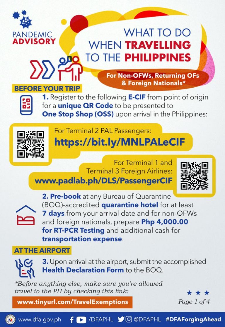 government advice travel to philippines