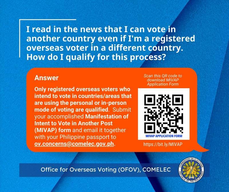 can i vote in another country filipino oversease voter