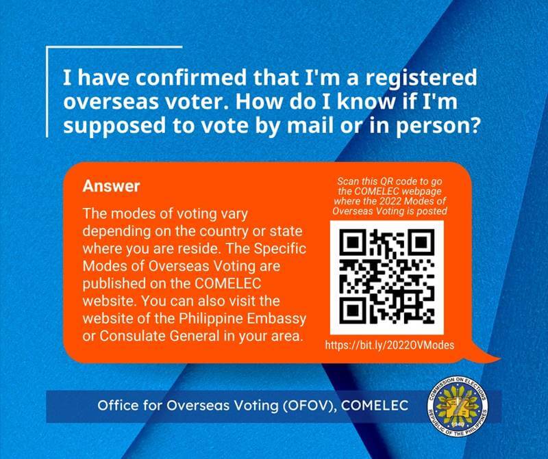 how to vote in mail or in person filipino oversease voter