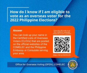 List of Certified Overseas Filipino Voters Abroad for Philippine ...