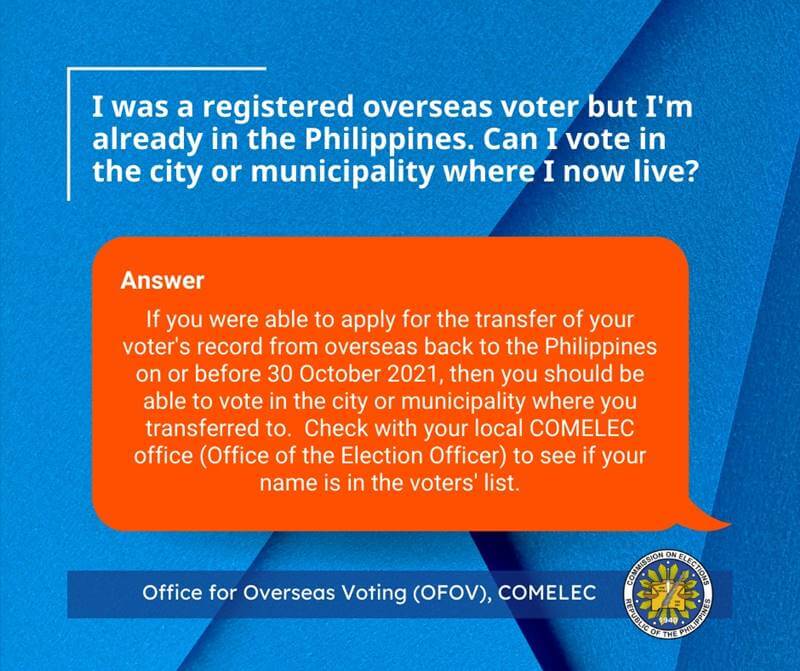 how to vote overseas voter philippine elections can i still vote