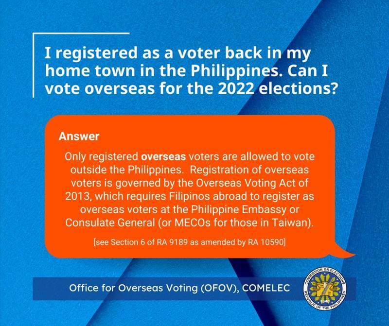 how to vote overseas voter philippine elections faq