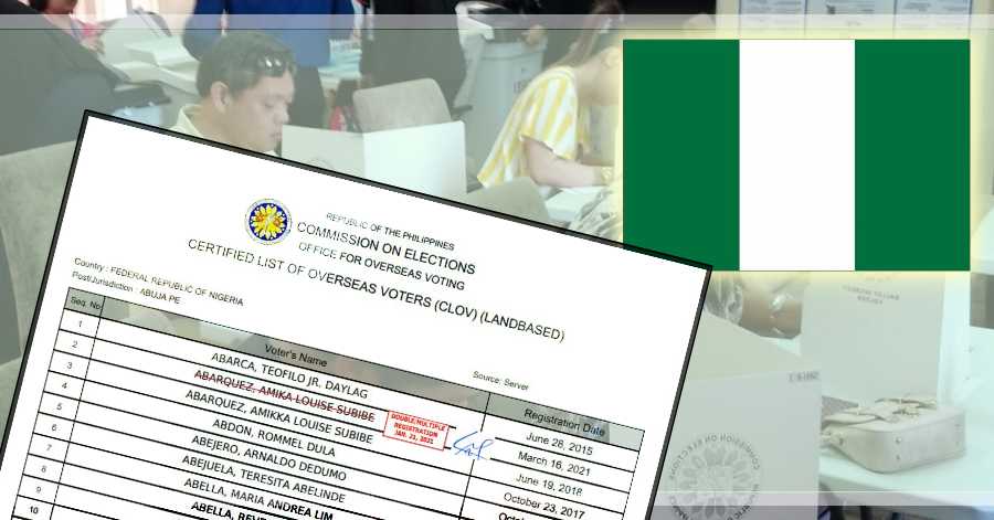Official List of Registered Filipino Voters in Nigeria for 2022 National Elections