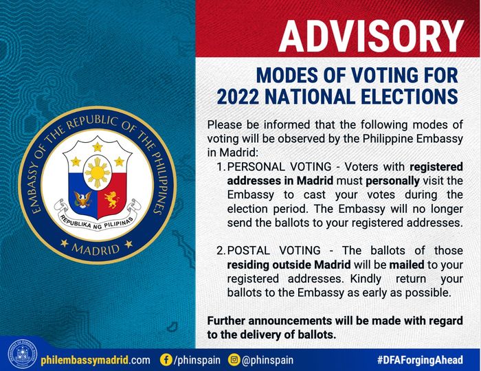 How to Vote in Spain for Philippine Elections 2022