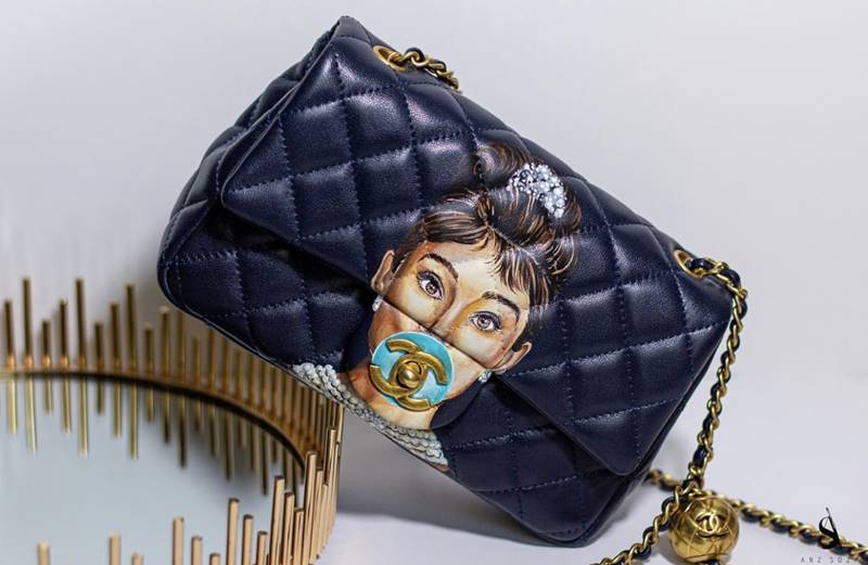 luxury handbag handpainted