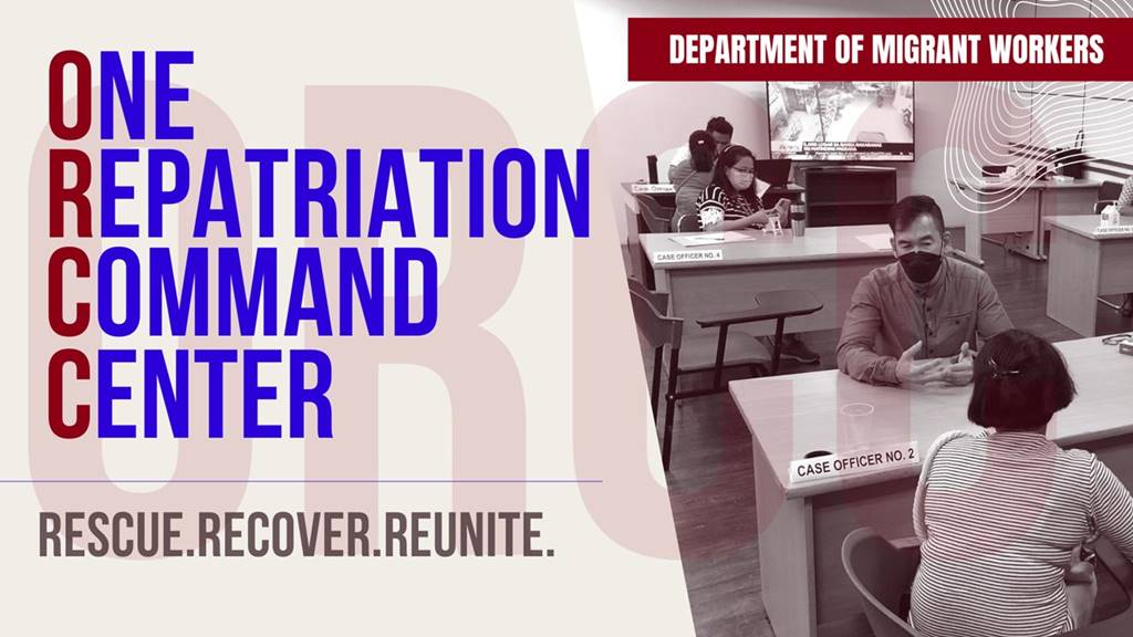 one repatriation command center by department of migrant workers