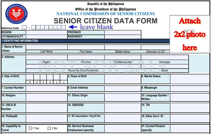 National Commission Of Senior Citizens Registration Form