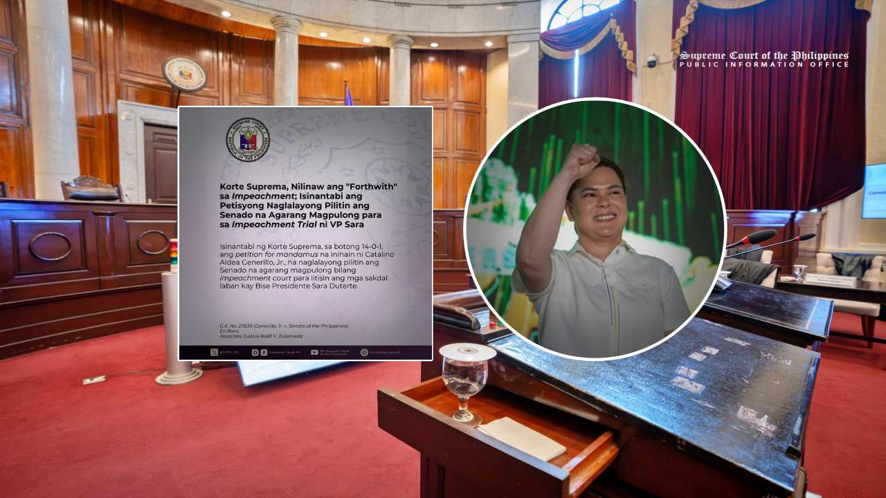 Supreme Court Dismisses Petition to Force Senate Impeachment Trial vs VP Sara Duterte