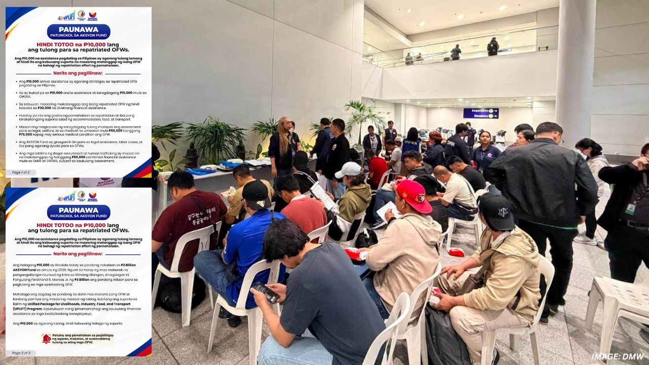 Repatriated OFWs Can Receive at Least ₱30,000, Not Just ₱10,000, Government Clarifies